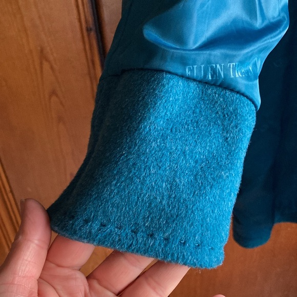 ELLEN TRACY teal/turquoise wool coat size 8 in excellent preowned condition - Picture 14 of 15
